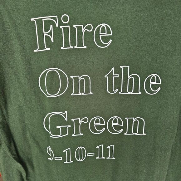 Green Short Sleeve Tee with Graphic Design - Picture 2 of 5